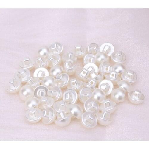 50Pcs Faux Pearl Buttons Fit Sewing Scrapbook Backhole Sewing Crafts 10/11.5mm