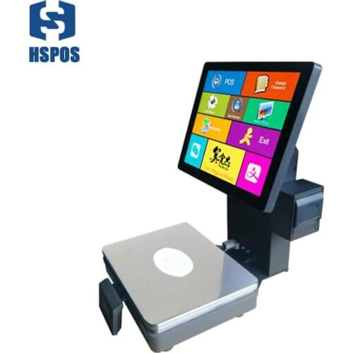 Retail Weighing POS cash label Scales receipt weighing 1 year Warranty period for Snack shop built in printer HS-381A