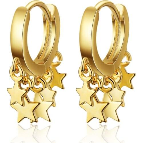Fashion Star Gold Drop Earrings For Women Charm Drop Dangle Earrings Wedding Party Gift Jewelry Accessories