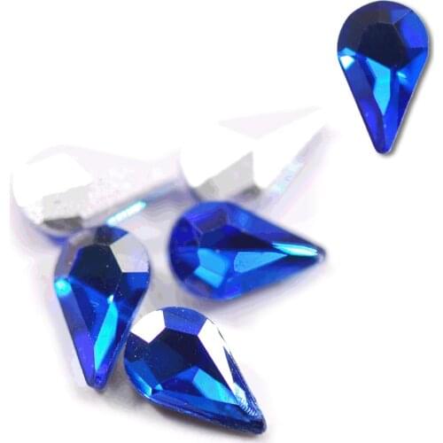 New Fashionable and Shiny 20pcs/ Bag with Drop-shaped Crystal Rhinestone with Pointy Bottom DIY Nail Accessories