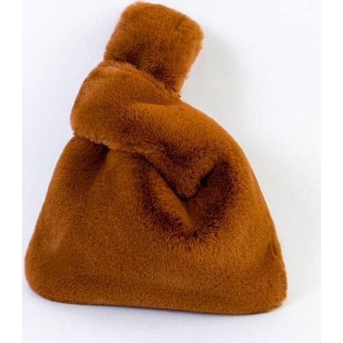 Super soft faux rabbit fur handbag leopard fur handbag cute vest shape handbag crossover chain fur drawstring bags shopping bags