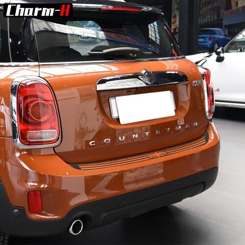 5D carbon fibre Vinyl Car rear bumper Trunk load edge Protector guard Trim Decal stickers for MINI Cooper S Countryman F60 2017