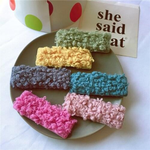 8.5*3.2cm 15 pcs Teddy curly clip BB Hairpins Cover rectangle BB Clip Hair Clips DIY handmade Children Hair Accessories