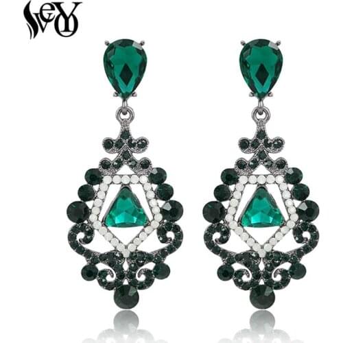 VEYO Rhinestone Crystal Earrings For Woman Drop Earrings Vintage brincos Pendientes High Quality