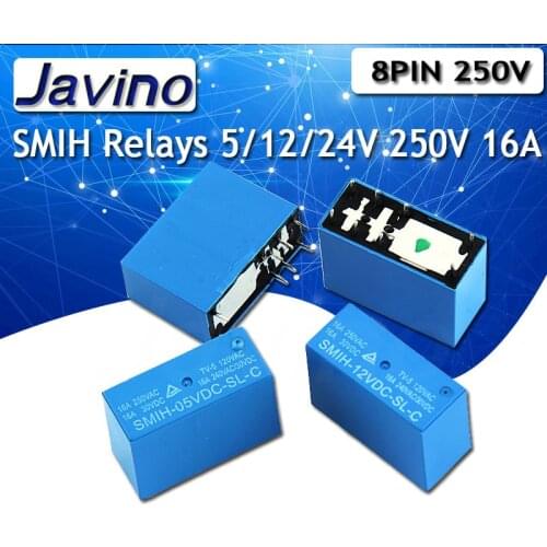 10PCS SMIH-05VDC-SL-C SMIH-12VDC-SL-C SMIH-24VDC-SL-C 05 12 24 V Relays 16A 250V 8pin A Set Of Conversion New Original