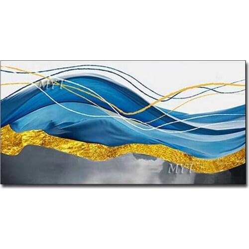 100% Hand Painted Foil Modern Abstract Oil Painting On Canvas Wall Art Picture For Living Room office Decoration No Framed