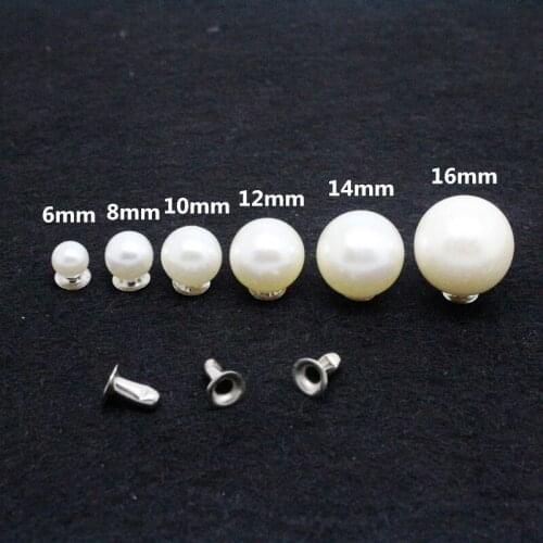 100PCS Fashion DIY Clothing Accessories Pearl Cap Tubular Leather Rivets Craft Repair Pearl Knitting Lace Hat Hair Uppers Decor