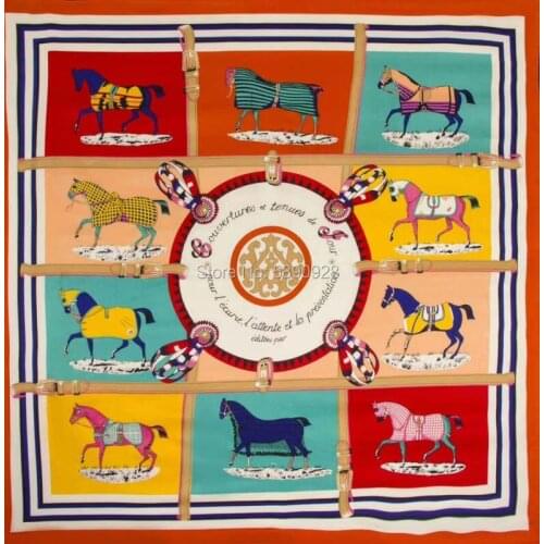 130cm New Twill Silk Scarf Fashion Design Bandana Belt Button Printing Winter Scarf Silk Scarves Women Shawls Wrap