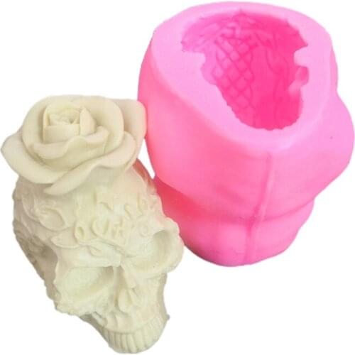 3D Flower Skull Decoration Silicone Mold Epoxy Resin DIY Decoration Making Soap Melt Resin Polymer Clay Home Decor