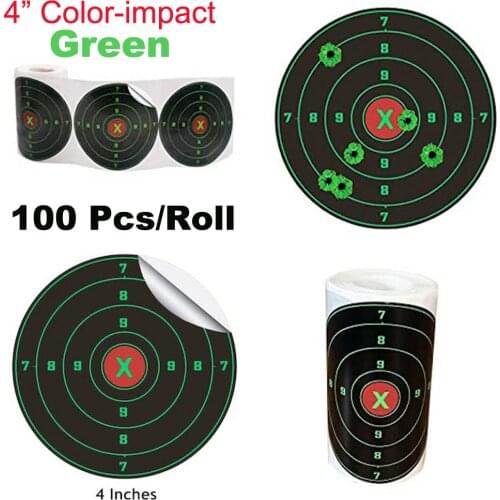 4 inch x 100 pcs/roll splatter & reactive shooting target stickers