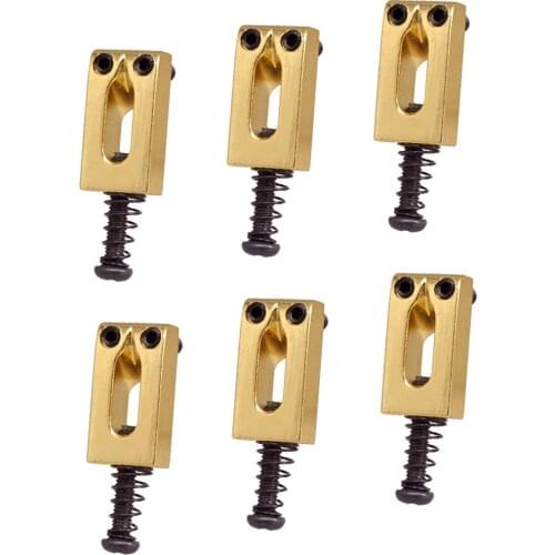 6 Pieces Rectanguler Flat Saddles Electric Guitar Tremolo Trem Bridge Saddle
