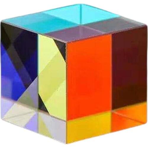 15x15x15mm Prism Six-Sided Bright Light Combine Cube Prism Stained Glass Beam Splitting Prism Optical Experiment Instrument