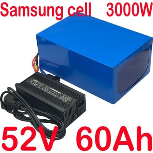 Ebike battery 52V 40Ah 50Ah 60Ah Electric Bicycle Lithium Battery 52V 3000W 2000W Electric Bike Scooter Battery Use Samsung Cell