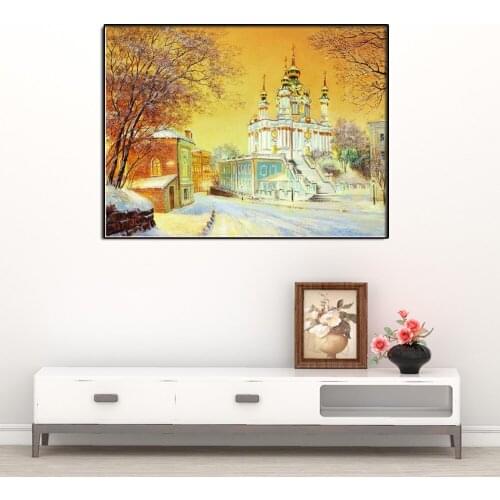 5D DIY Diamond Painting Snow castle round/square Cross Stitch Diamond Embroidery kits Diamond Mosaic home Decorative drill