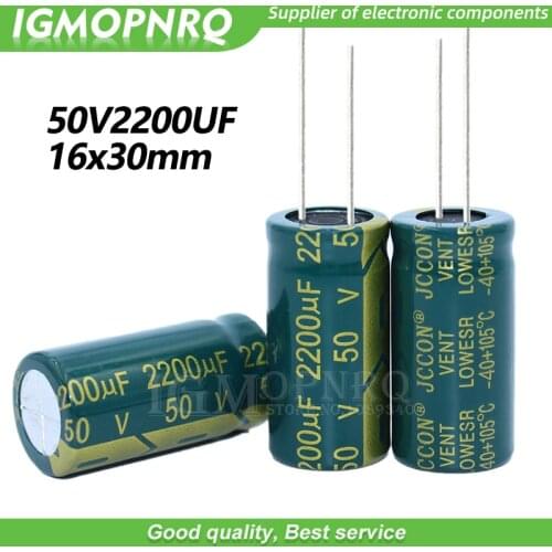 5PCS 50V2200UF 16*30mm igmopnrq Aluminum electrolytic capacitor high frequent low impedance 16x30mm