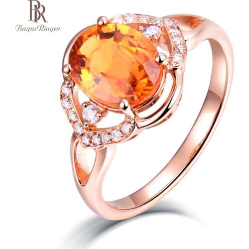 Bague Ringen Silver 925 Jewelry Charms Ring for Women Oval Colors Gemstone Citrine Zircon Opening Adjustable Female Party Gift