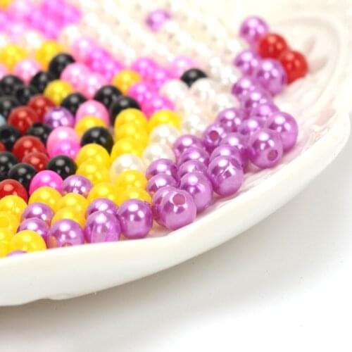 Free shipping 300pcs/lot Imitation pearl beads 6mm bag baby doll shoes sweater cardigan accessories special colorful beads