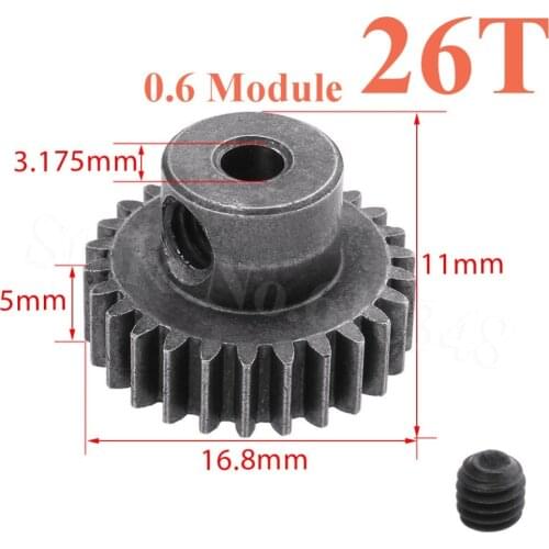 11176 Motor Gear 26T Teeth Steel Metal RC Car Parts For HSP 1/10 Electric Off Road Buggy Monster XSTR Hobby Baja Himoto Racing