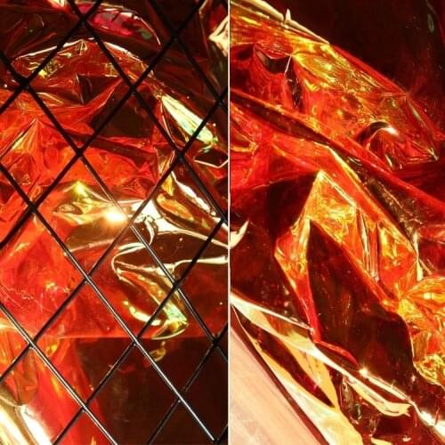 TPU Fabric Fluorescent Orange Waterproof PVC Plastic Film DIY Raincoat Arts Decor Bags Plastic Film Clothing Designer Fabric