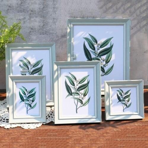 Fresh Green European American Style Resin Photo Frame Wedding Table Picture Frame Simple Wall Hanging Home Decor Birthday Gift