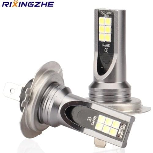 H7 LED H11 H8 H9 H1 9005 9006 HB3 HB4 H3 H4 Car Fog Lights With 3030 Chips 12LED 6000K White Auto Fog Lamp Day Running Light 12V