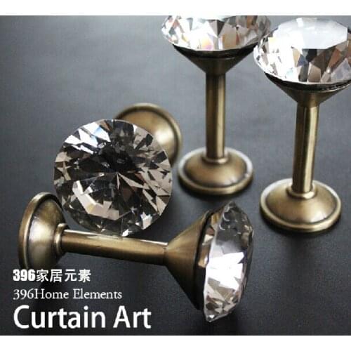 2pcs/lot diamond shape crystal curtain hook curtain accessories