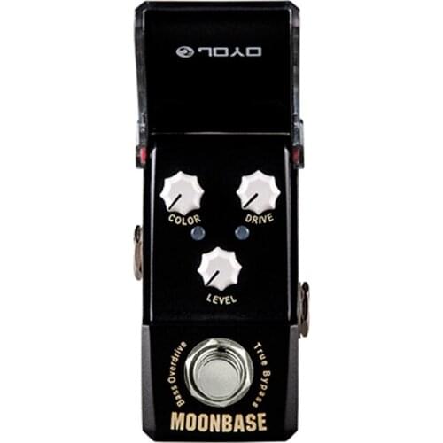 Joyo Ironman Mini Series JF-332 MOONBASE BASS Overdrive Effect Guitar Pedal Black With Gold Pedal Connector and Mooer Knob