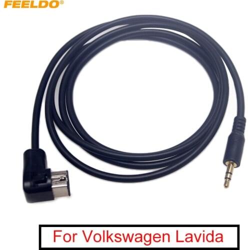 FEELDO Car Radio Audio 3.5mm Male AUX-IN Adapter Cable for Volkswagen Lavida Skoda Octavia MP3 12-Pin Port AUX Wire