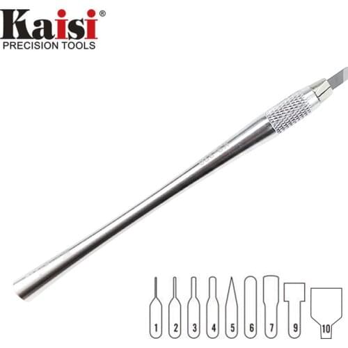 Kaisi 10 in 1 IC Chip Repair Thin Blade Tool Blade CPU Remover Metal Handle Burin To Remove For iPhone Repair Maintenance