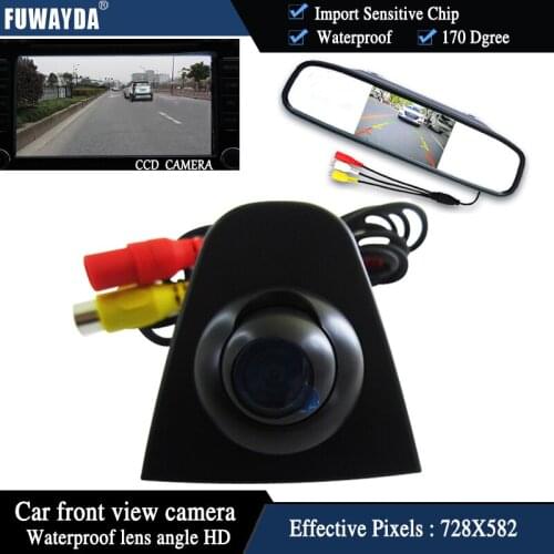 FUWAYDA CCD Vehicle logo Front view camera+4.3"front view monitor for Honda Odyssey Civic CRV Spirior Crosstour night vision