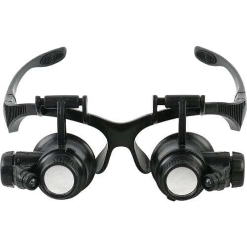 2.5X 4X 6X 8X 10X 15X 20X 25X Pocket Microscope Spectacle LED Illuminating Head-mounted Magnifying Glasses For PCB Watch Repair