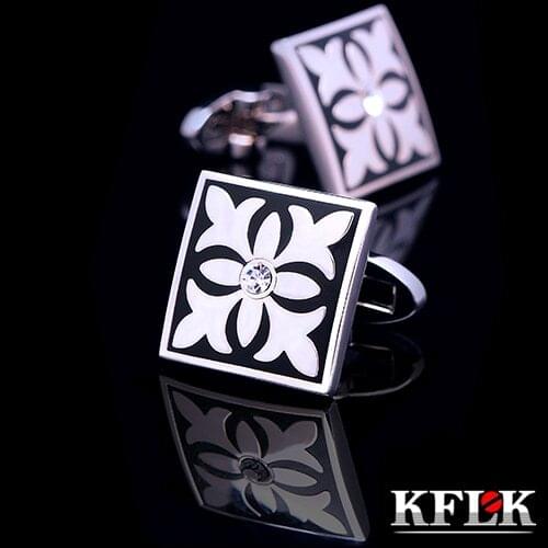KFLK jewelry NEW shirt cufflinks for mens gifts Brand cuff buttons Crystal Senior cuff links High Quality Designer abotoaduras