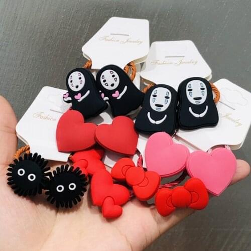 2Pcs No Face Man Love Hair Accessories Children Rubber Bands Scrunchies Elastic Hair Bands Girls Headwear Decorations Ties