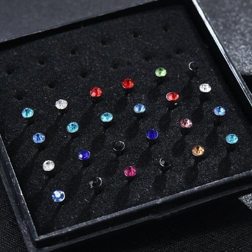 Crystal Body Piercing Surgical Button Belly Ring Jewelry Navel Bar Nose Ring Women Accessories