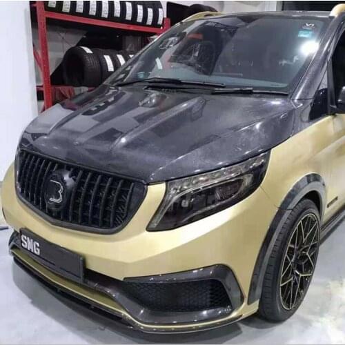 High Quality Carbon Fiber Front Engine Hood Vent Cover For Mercedes-Benz V Class VITO V260 2016 2017 2018 2019 2020