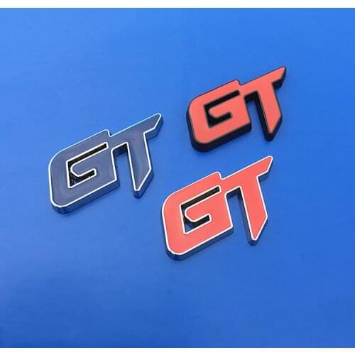 1 Pcs 3D Metal GT Emblem Badge Decal Car Stickers Accessories For Ford KIA Honda Auto Accessories Car Styling
