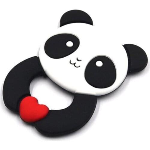 Cute Silicone Teether Animal Panda Baby Teether Teething Necklace Accessory BPA Free Teethers Chew Charm Newborn Gift