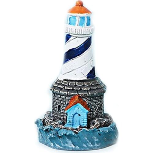 1PC Resin Micro Landscape Lighthouse Decoration Mini Moss Landscape Light Tower Ornament Miniatures Home Decoration Crafts