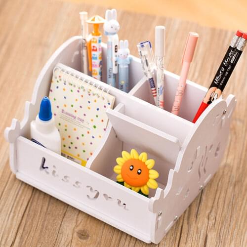 Multifunctional Desk Office Organizer Storage Holder Desktop Pencil Pen Sundries Badge Box Stationery Office School Supplies