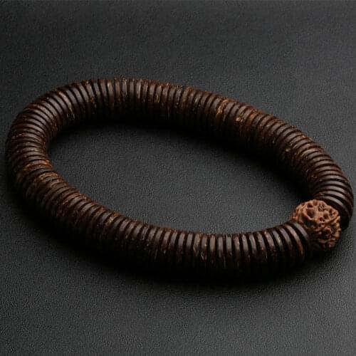 Natural Rudraksha Beads Mala Bracelets Prayer Mans Jewelry 12 MM Wood Bangle For Women Rustic Yogis Jewelry