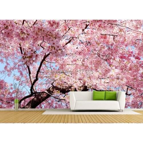 Custom 3D large murals of natural scenery of cherry trees, the living room TV backdrop of the bedroom wallpaper