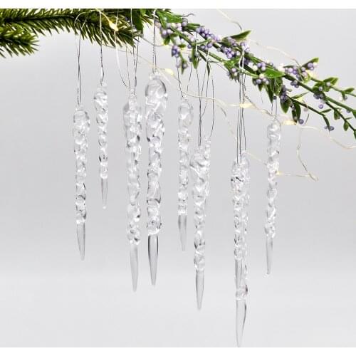 1 set of Christmas simulation ice Christmas tree pendants fake icicles winter party Christmas and New Year decorations