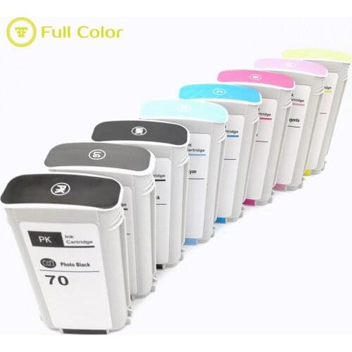 FULLCOLOR Remanufactured 8 color set replacement ink cartridge 70 compatible for hp Z2100 Z3100 Z3200 Z5200 Z5400 printer 130ml