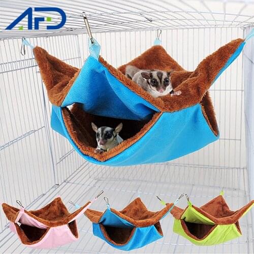 Pink/Blue/Green Warm Hamster Hammock Hanging Bed House Washable Small Pets Hamster for Ferret Rabbit Pet Supplies