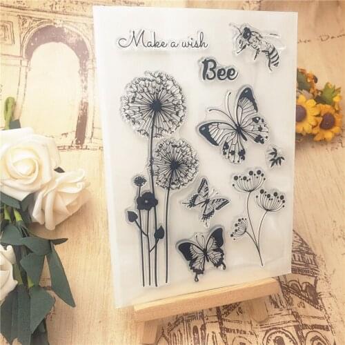 Hot sale Butterfly Dandelion Transparent Clear Stamps / Silicone Seals Roller Stamp for DIY scrapbooking photo album/Card Making