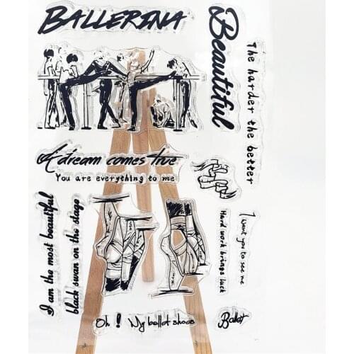 Ballet Silicone Stamp Transparent Stamp Hand Account DIY Decorative Rubber Stamp Retro Stamp Custom