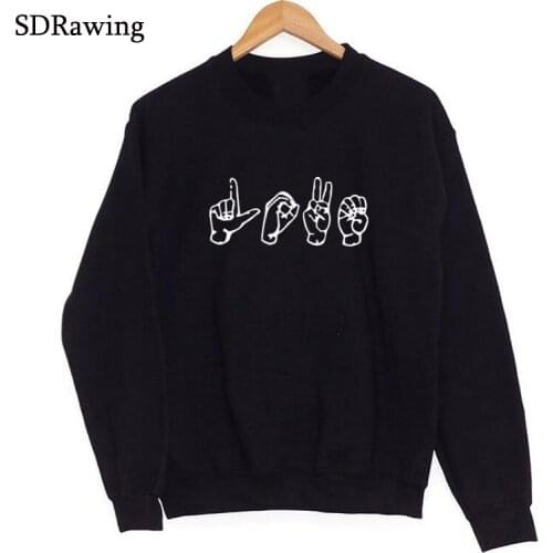 Sign of LOVE Adult Sweatshirts valentines Sweatshirts womens clothing graphic Adult Sweatshirts ASL Sweatshirts Sign Language