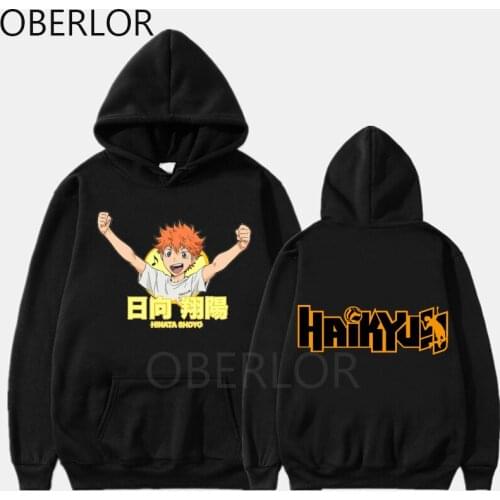 Japanese Anime Haikyuu Hoodies Hinata Shoyo Haikyu Manga Volleyball Club Hoodie Streetwear Long Sleeve Women Pullover Sportswear