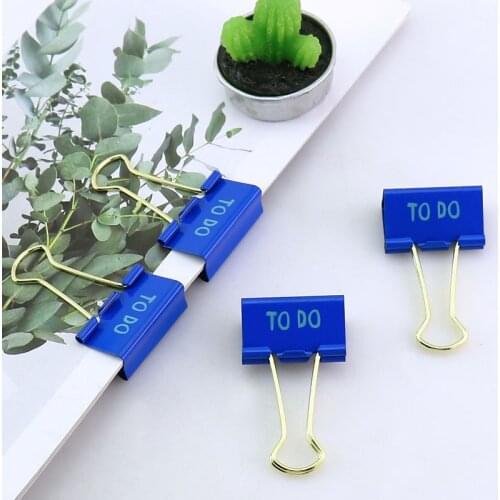 TUTU 8 Pcs/box big Size 32mm Printed Metal Binder Clips TU DO Paper Clip Clamp Office School Binding Supplies H0254