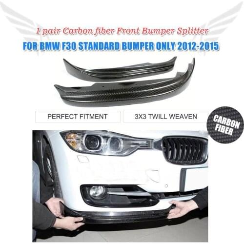 Carbon Fiber Car Front Splitters Lip Aprons For BMW 3 Series F30 Standard Sedan 4 Door 2012-2015 Non M Sport 335i